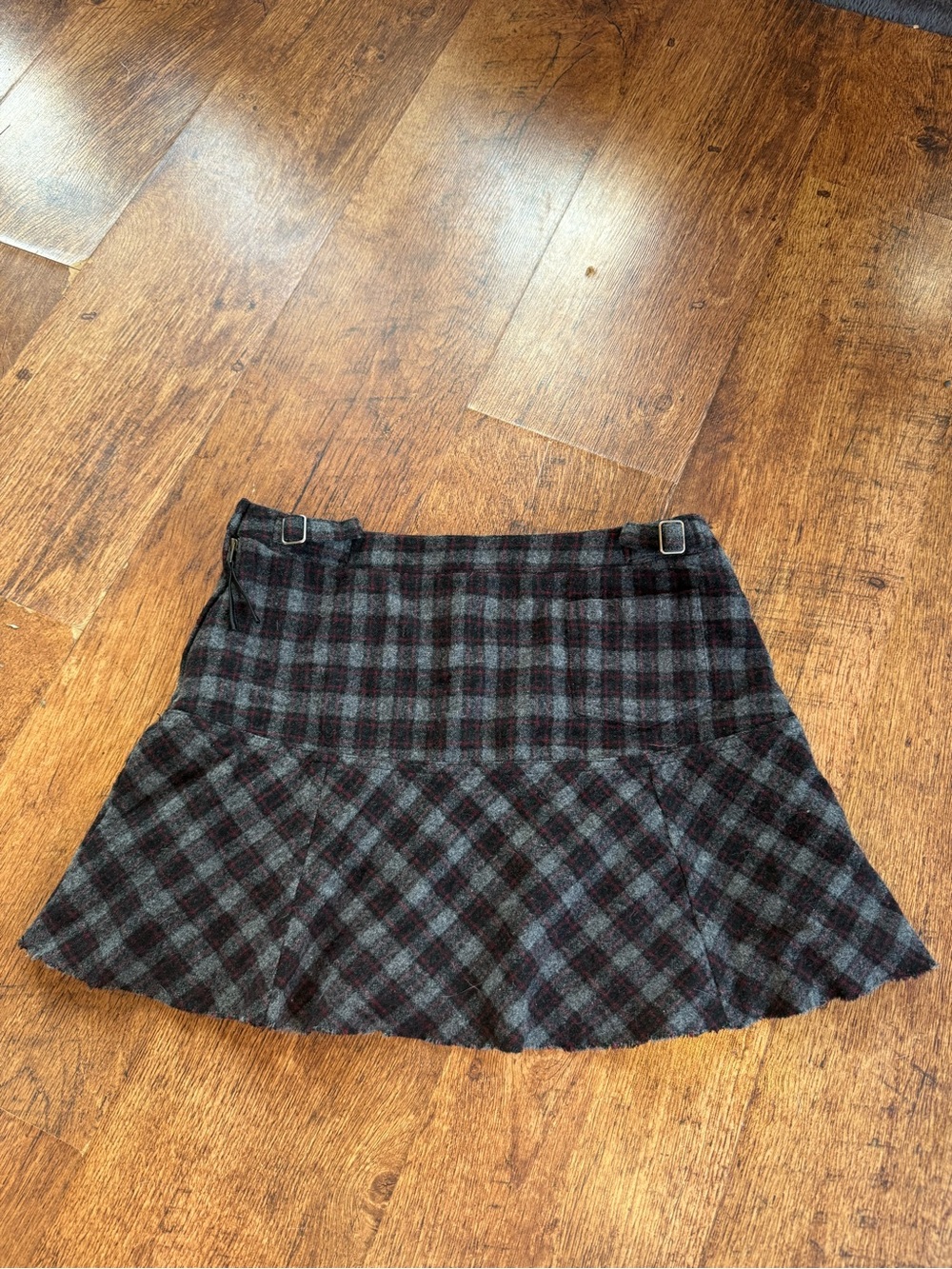 Vtg American Eagle Plaid Wool Mini Skirt Y2k Sz 6
